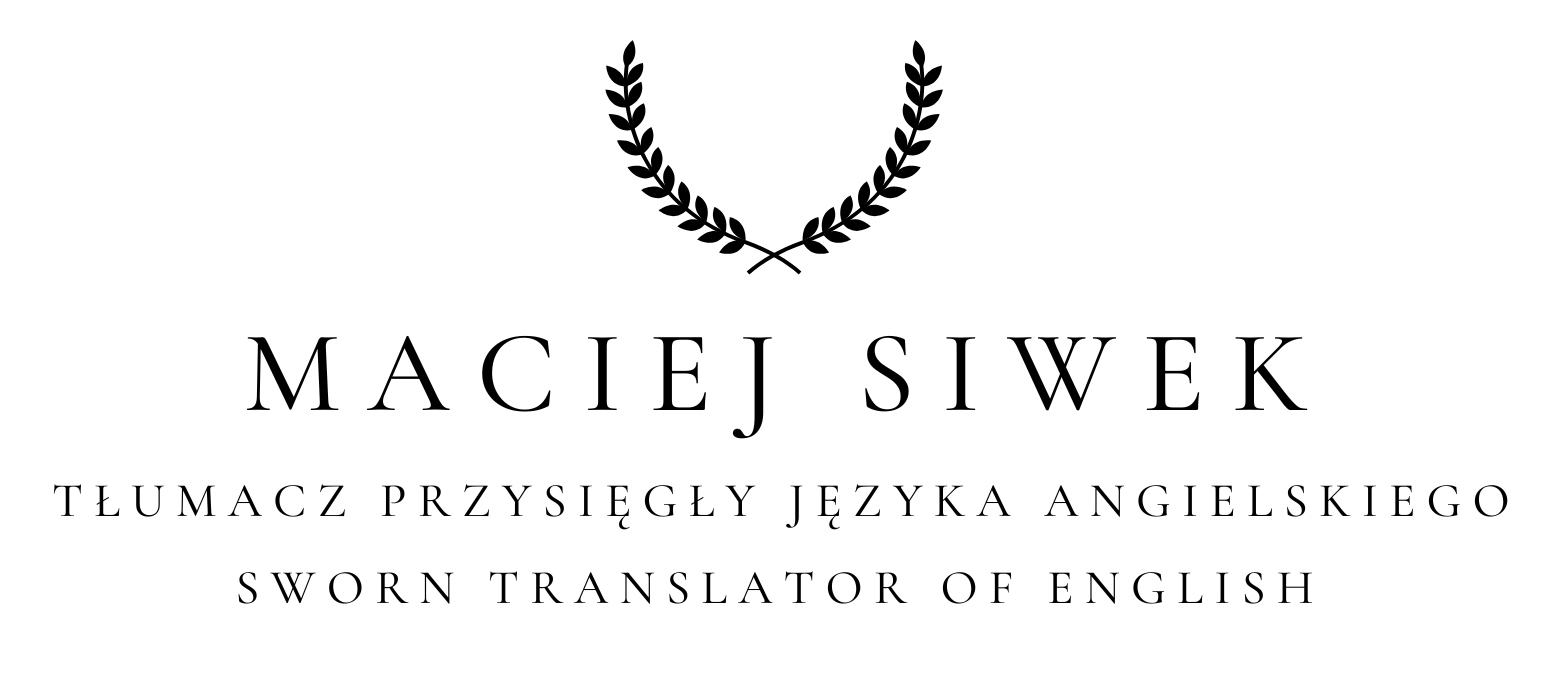 Maciej Siwek – tłumacz przysięgły języka angielskiego – Płock